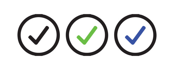 Obraz premium Colored Checkbox with Tick Mark Vector Pack
