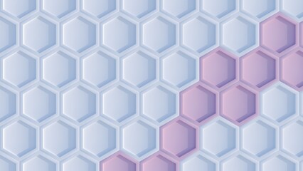Blue and Pink 3D Hexagon Geometric Abstract Background