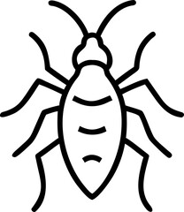 aphid vector icon on white or transparent background. pest control or insect control icons items Stroke icon collections. Editable Stroke icon collection Outline icon.