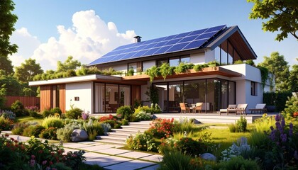 Fototapeta premium A new, luxury residential villa with a modern architectural design