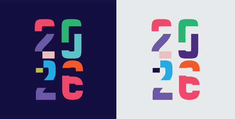 modern set of 2026  number logo. 2026 new year celebration. 2026 logo. new year 2026 number logo set