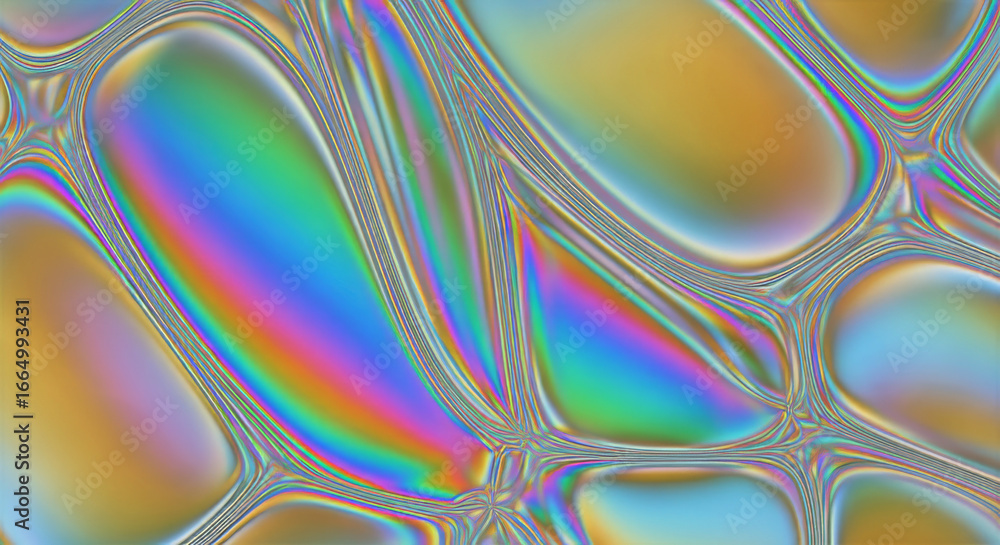 Aufkleber iridescent fluid forms a mesmerizing abstract pattern with vibrant colors and smooth reflections cre