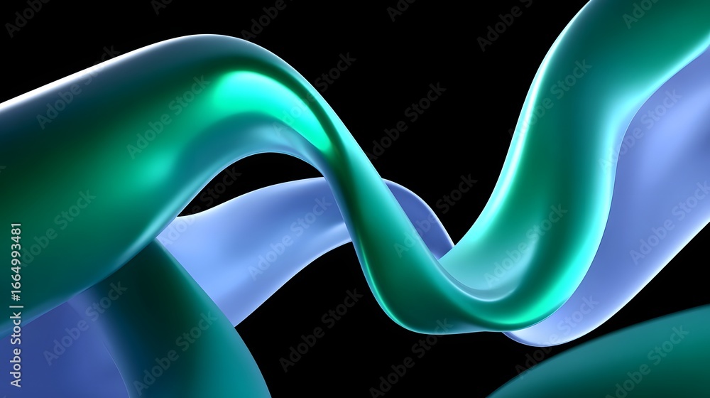 Poster flowing abstract curves in dynamic motion