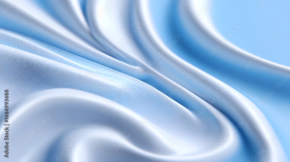 Poster soft and flowing abstract fabric texture with waves and satin-like curves.