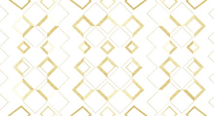 Gold Geometric Diamond Pattern on White Background image