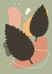 Nettle leaf background for floral wallpaper, packaging, branding, and prints. Perfect for modern invitations, cards, posters, eco visuals, covers, and botanical design projects.