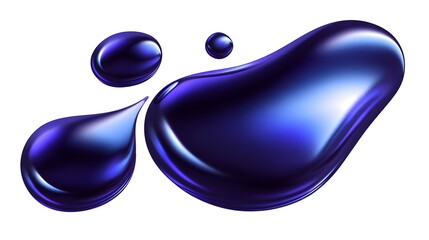 Vibrant blue organic fluid shapes and bubbles