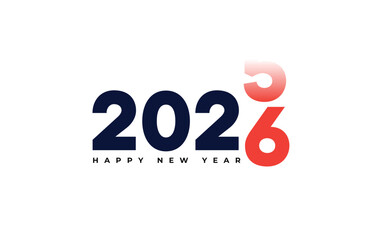 Welcome 2026 Happy New Year Logo, 2025 to 2026 Transition New Year Background Design