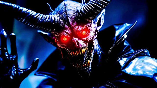 demon talking angry devil face evil monster