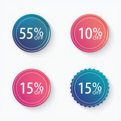 set of colorful sale stickers