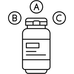 Line Art Vitamin Icon