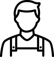 Male Tea Expert Line Icon