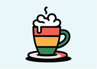 Coffee with milk foam Vector design