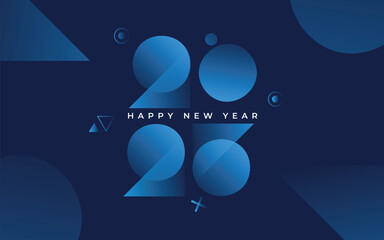 Minimalist and clean design of 2026 new year with elegant colours. 2026 new year greeting concept 