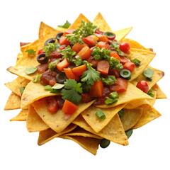 Nachos With Cheese And Salsa Isolated On Transparent Background Png