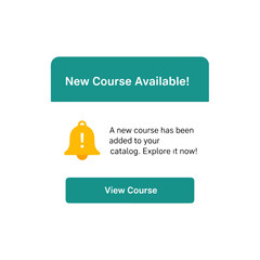New Course Announcement with Notification Bell