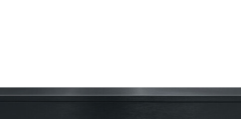 dark black or grey brushed stainless steel counter or table, providing reflective surface ideal as...