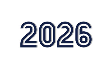 2026 Happy New Year Background Design with colorful line. happy new year 2026 greeting card  