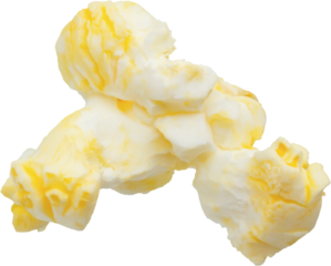 Tasty popcorn close up isolated on white background