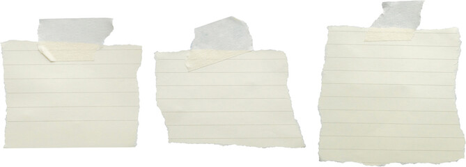 Note paper with adhesive tape set isolated on white background