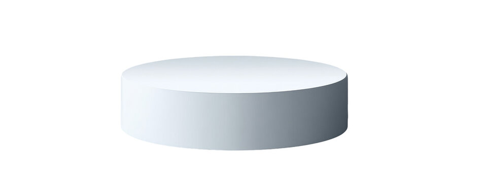A light gray, round, flat disc