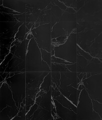 Dark black marble tile texture with natural grey veins, perfect for luxury interior design, Wall, and decorative backgrounds. Indoor Black marble wall tile use as background for design.