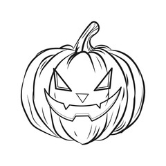 Spooky Jack-o'-lantern with intricate carved details for Halloween celebrations