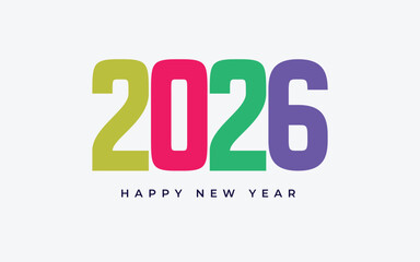 2026 Number Logo. 2026 happy new year Design elements for invitation, calendar, greeting card, etc.