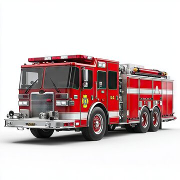 recommend clip art: Photo of fire engine Isolated on white background