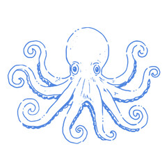 A detailed line art vector illustration of an octopus, excellent for designs that need a touch of mystery or intelligence.