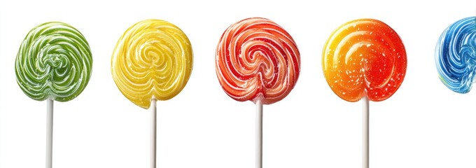 Colorful lollipops arranged in a row (1)