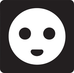 Fototapeta premium Electric socket outlet silhouette icon showing a simple wall plug design, ideal for electricity, power, and utility concepts.