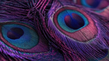 Fototapeta premium Close-up of vibrant peacock feathers