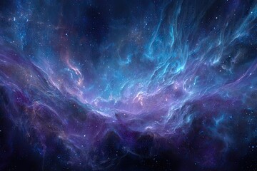 Naklejka premium Cosmic nebula swirls in deep space