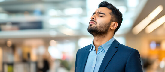 Displeased male office worker with sad face - failed deadline, troubles at work