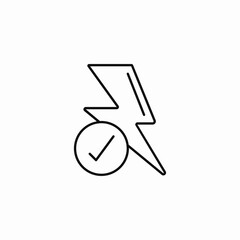 lightning bolt checkmark icon sign vector