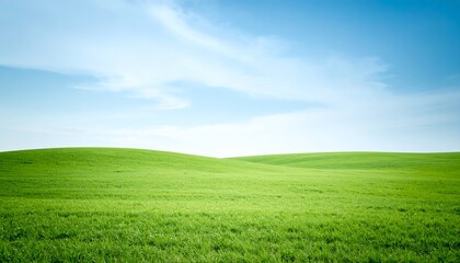 Fototapeta premium Rolling Green Hills with Blue Sky.