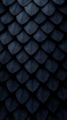 Awesome photo of dark scaled pattern background. Black scales texture, seamless design.