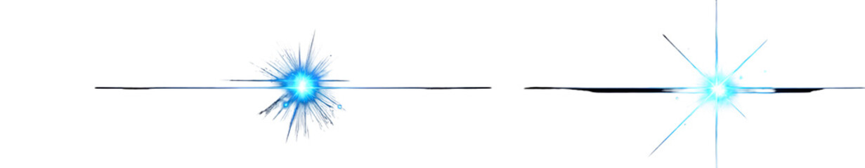 Obraz premium Two symmetrical light bursts against a black background