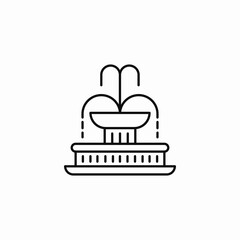 water fountain park icon sign vector