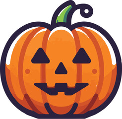 Vector set of Halloween Pumpkins with Carved Jack-O-Lantern