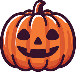 Vector set of Halloween Pumpkins with Carved Jack-O-Lantern