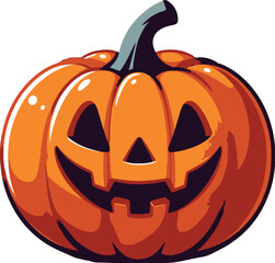 Vector set of Halloween Pumpkins with Carved Jack-O-Lantern