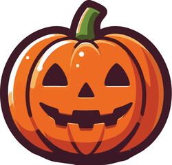Vector set of Halloween Pumpkins with Carved Jack-O-Lantern