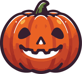 Vector set of Halloween Pumpkins with Carved Jack-O-Lantern