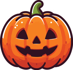 Vector set of Halloween Pumpkins with Carved Jack-O-Lantern