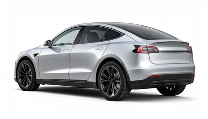 Fototapeta premium Convertible car with open roof in silver color isolated on white background summer lifestyle automobile 