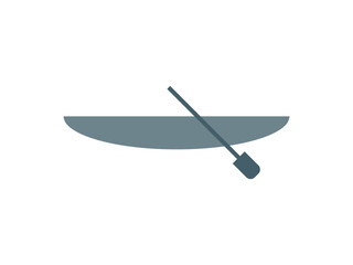 グレーのカヌー、カヤック、ボートのアイコンのイラスト