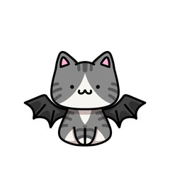 Fototapeta premium [Halloween Edition] Bat - Tabby cat
