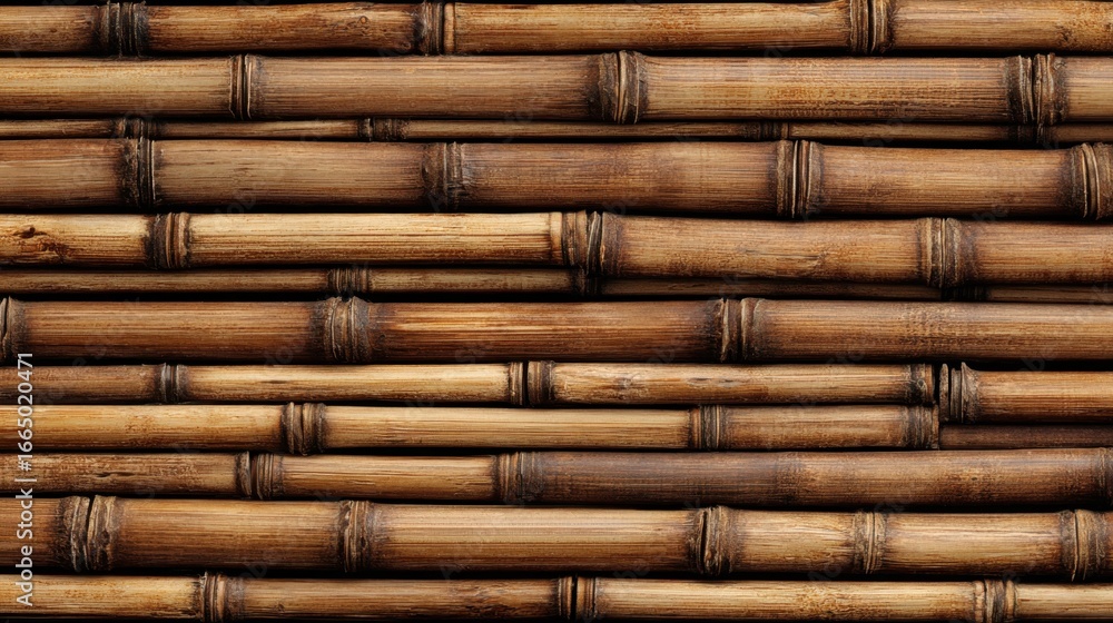 Aufkleber a close up of bamboo sticks with a brown color. the bamboo sticks are arranged in a row and are of d